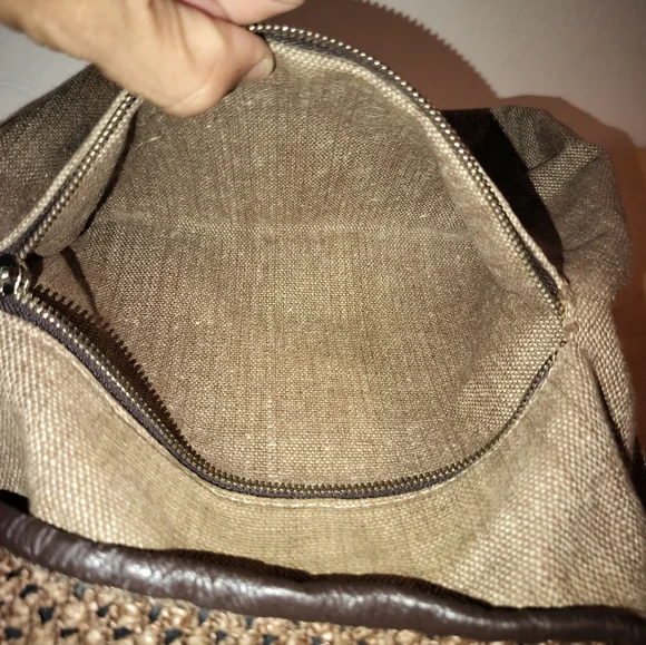Plinio Visona Brown Straw Woven Shoulder Crossbody Bag. - Picture 13 of 16